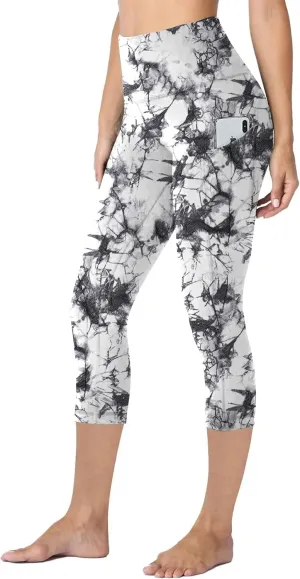 HLTPRO Leggings with Pockets for Women(Reg & Plus Size) - High Waist Tummy Control Yoga Capri Pants with Pockets for Workout