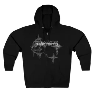 Hominus Denim Gothic Design Zip Hoodie