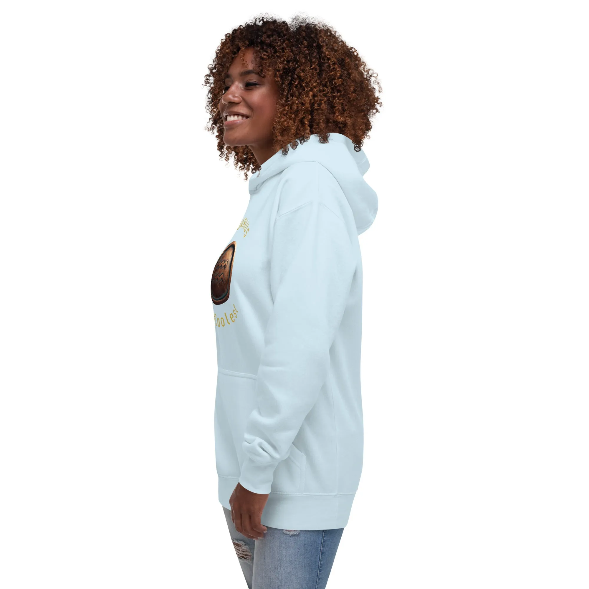 Hoodie Womens Designer (Hoodies Womens - Aquarius Zodiac Sign 0051)