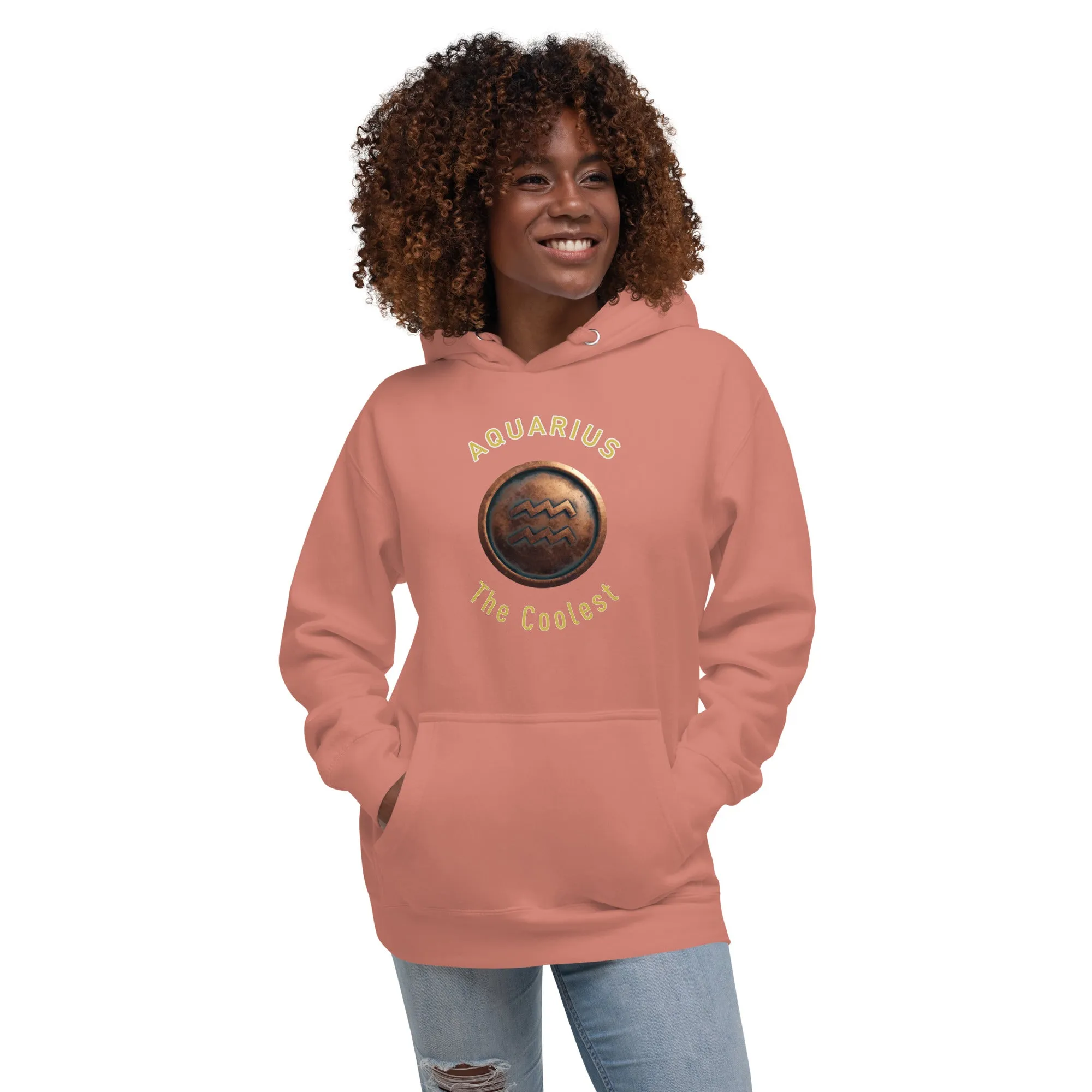 Hoodie Womens Designer (Hoodies Womens - Aquarius Zodiac Sign 0051)