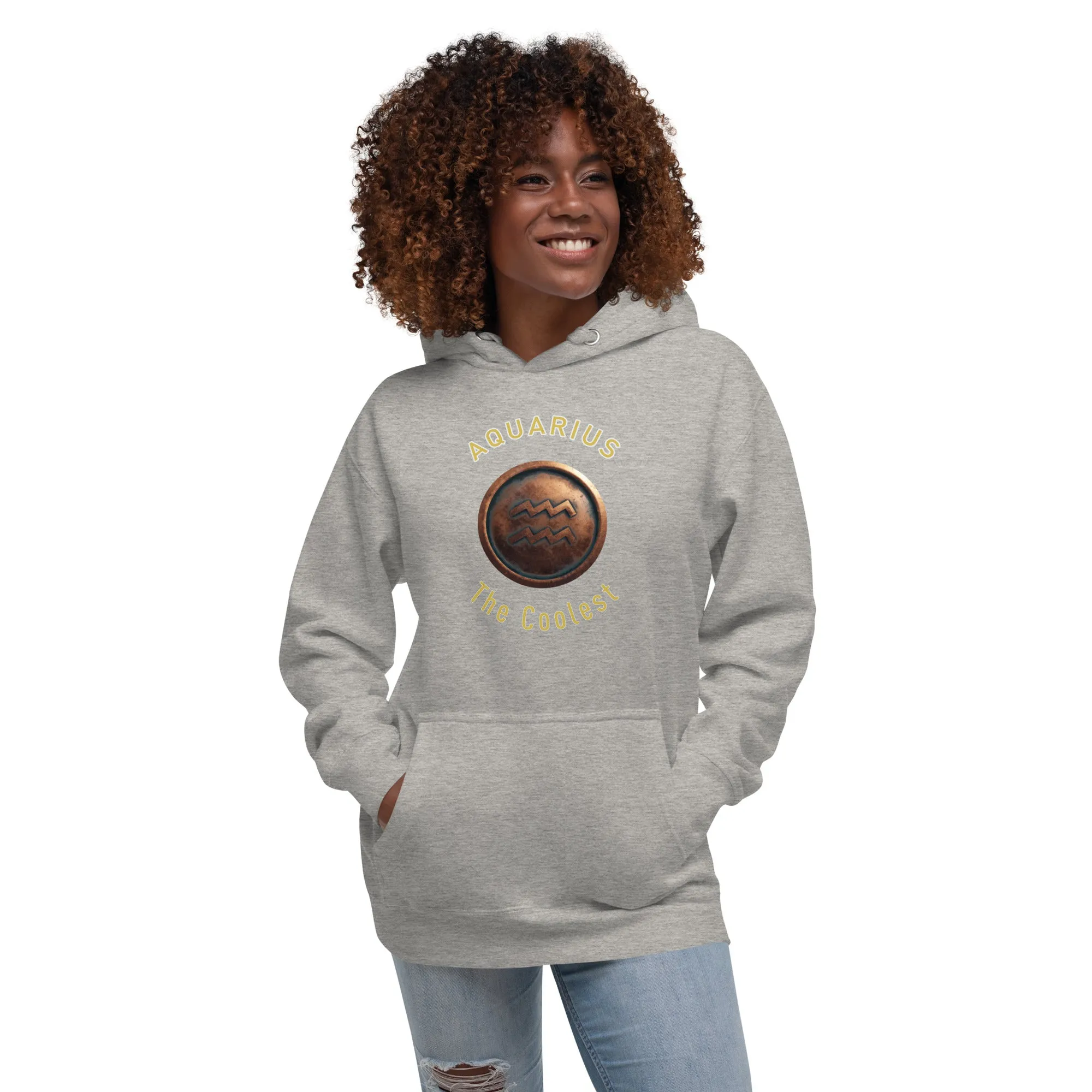 Hoodie Womens Designer (Hoodies Womens - Aquarius Zodiac Sign 0051)