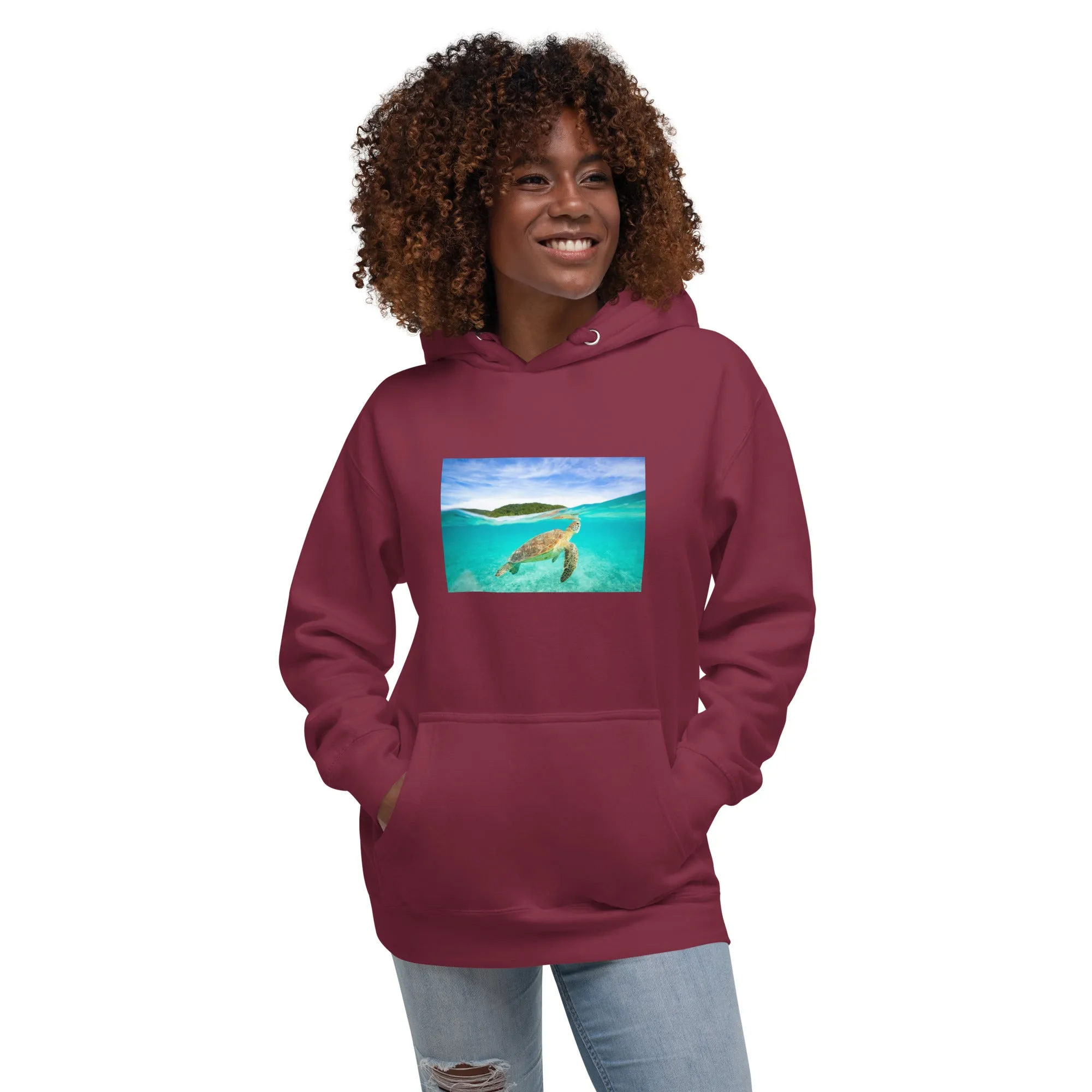 Hoodie Womens Designer (Hoodies Womens - Nature Seashore 006)