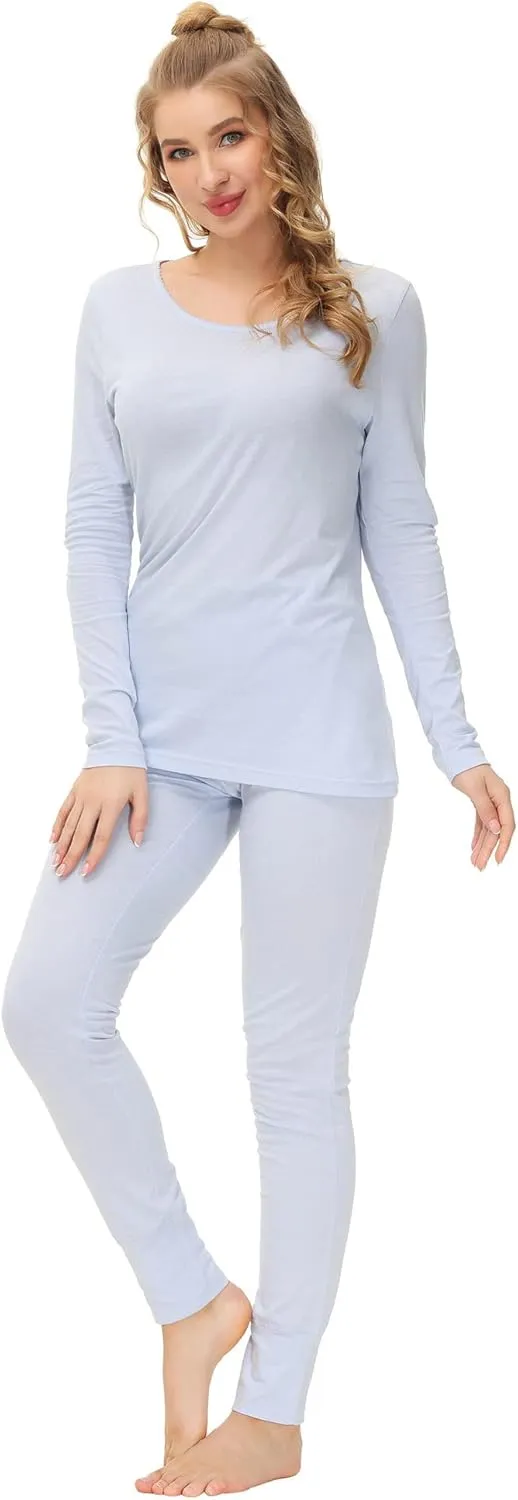 INK IVY Women Pajama Set, Long Sleeve T-Shirt, Scoop Neck, Casual Loungewear with Matching Legging