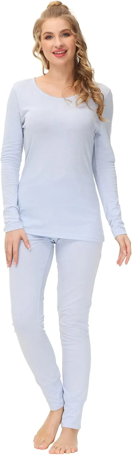 INK IVY Women Pajama Set, Long Sleeve T-Shirt, Scoop Neck, Casual Loungewear with Matching Legging