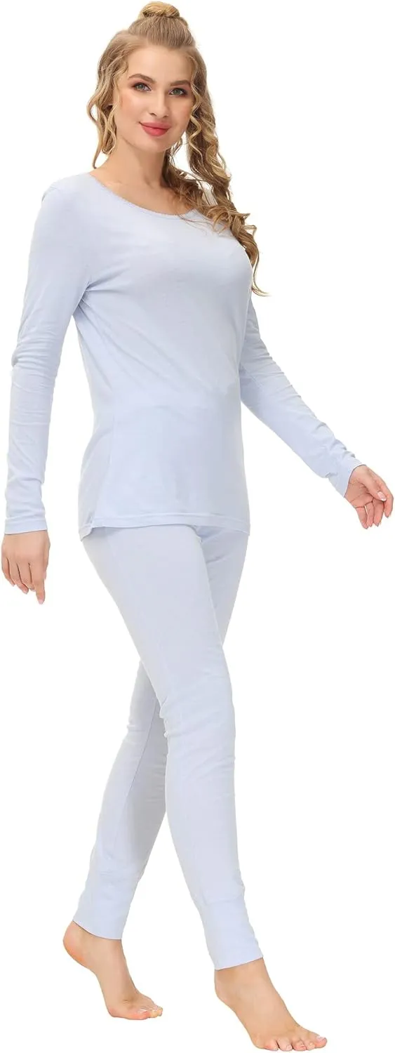 INK IVY Women Pajama Set, Long Sleeve T-Shirt, Scoop Neck, Casual Loungewear with Matching Legging