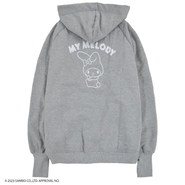Jacket- My Melody Embroidery Winter Hoodie Grey