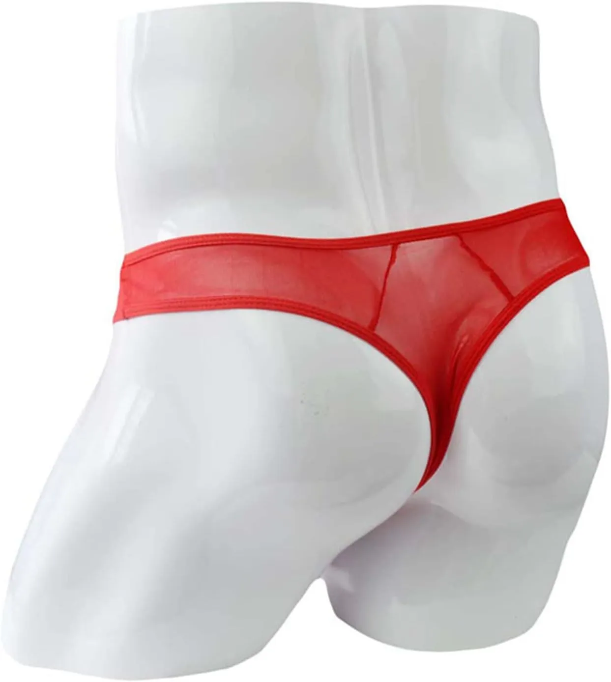 JEsilunmaMY Sexy Mesh Briefs for Men Low Rise G String Elephant Nose Underwear See Through T Back Bulge Pouch Bikini Thongs