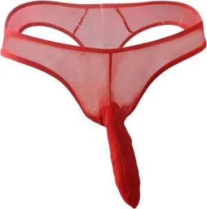 JEsilunmaMY Sexy Mesh Briefs for Men Low Rise G String Elephant Nose Underwear See Through T Back Bulge Pouch Bikini Thongs