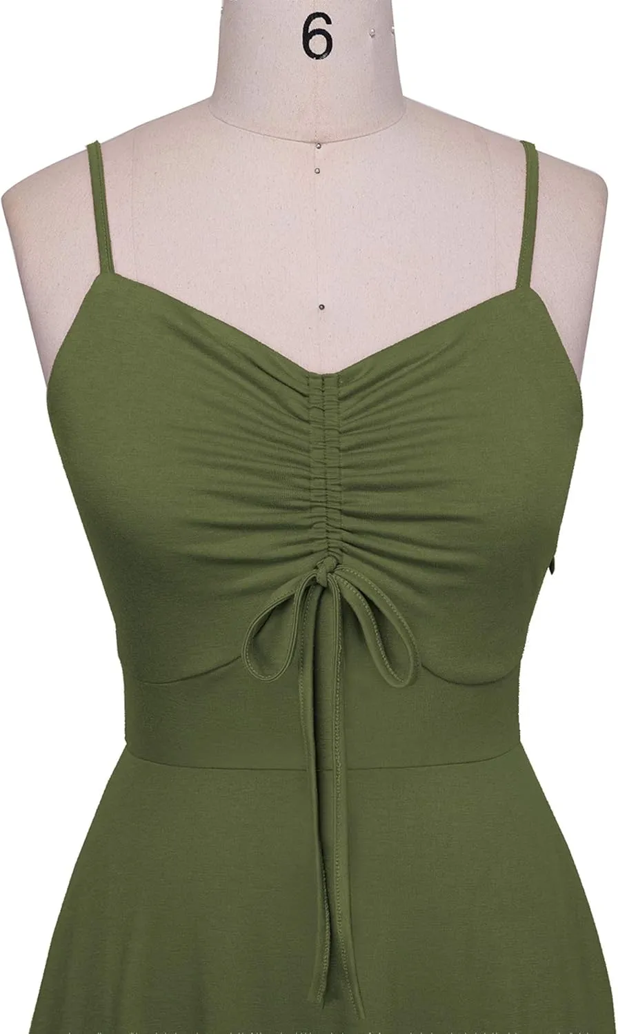 Lamilus Sundresses for Women Casual Summer Sleeveless Beach A-Line Cotton Spaghetti Strap Sundress Dress