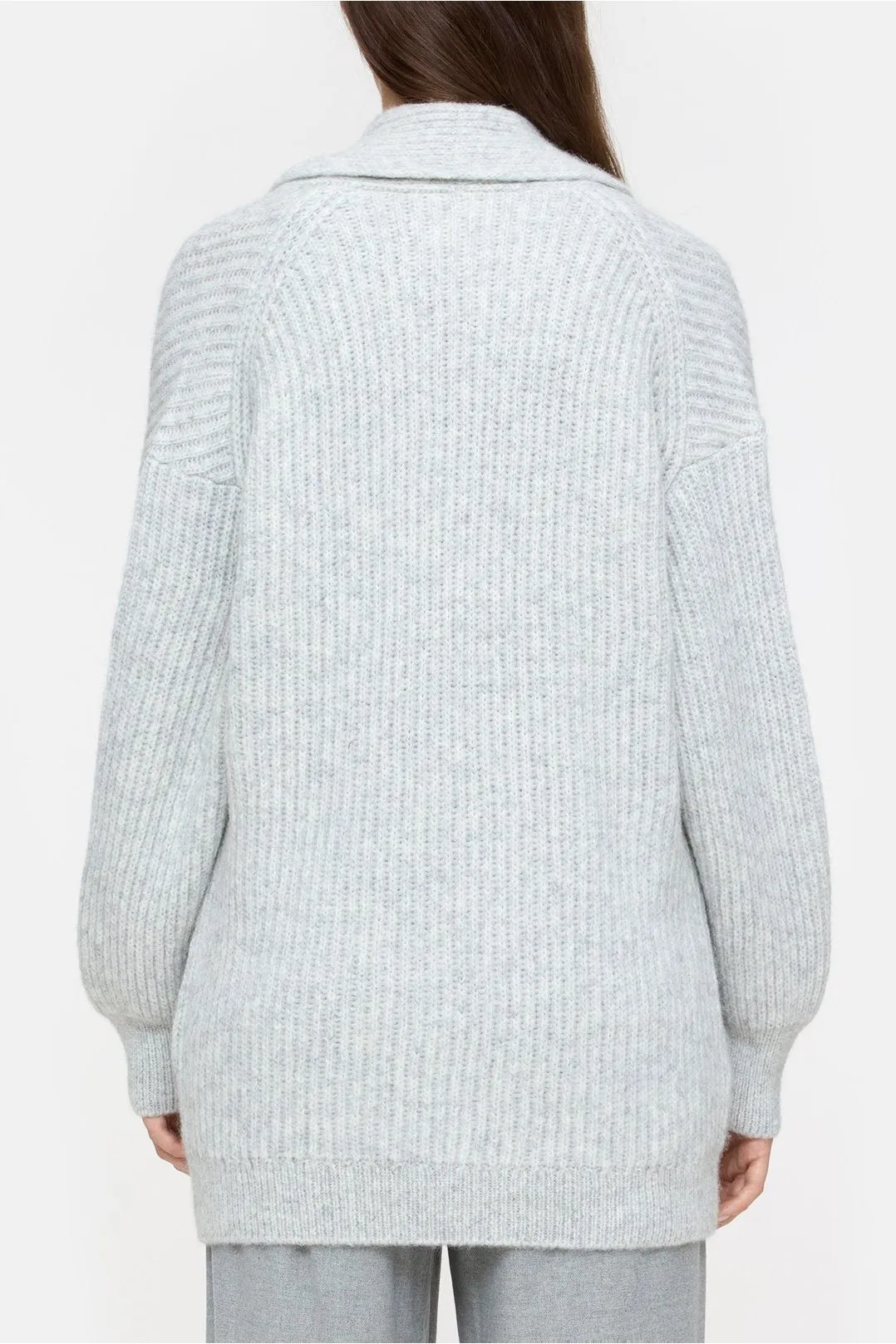 Long Cardigan - Light Grey Melange