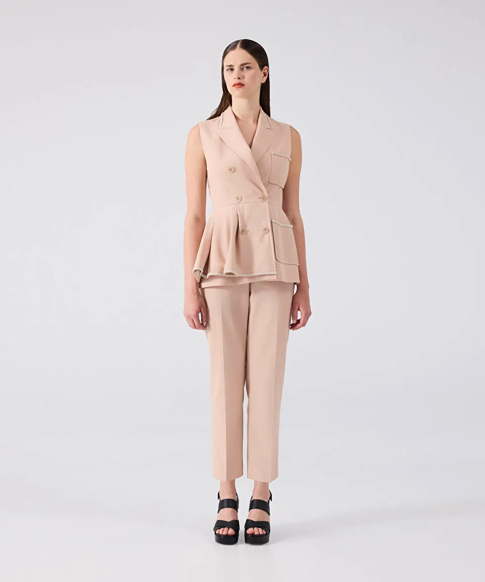 Machka Contrast Striped Vest
 Beige