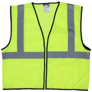 MCR Safety Lime Green,Class2,Econ,Zip,Mesh X4