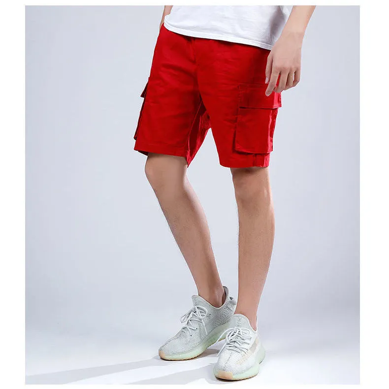 Mens Cargo Shorts  100% Cotton  Loose Fit  Knee Length  Utility Pockets