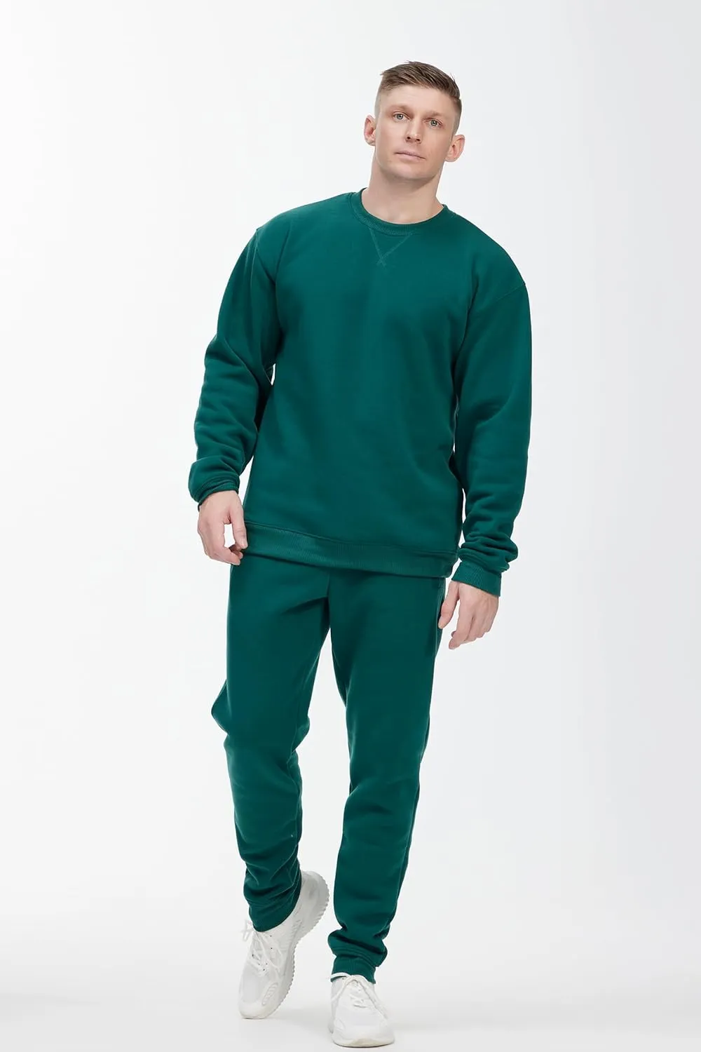 Men's Casual Crewneck Sweatshirt 3 Pack Fleece Long Sleeve Basic Pullover Sweatshirt for Men