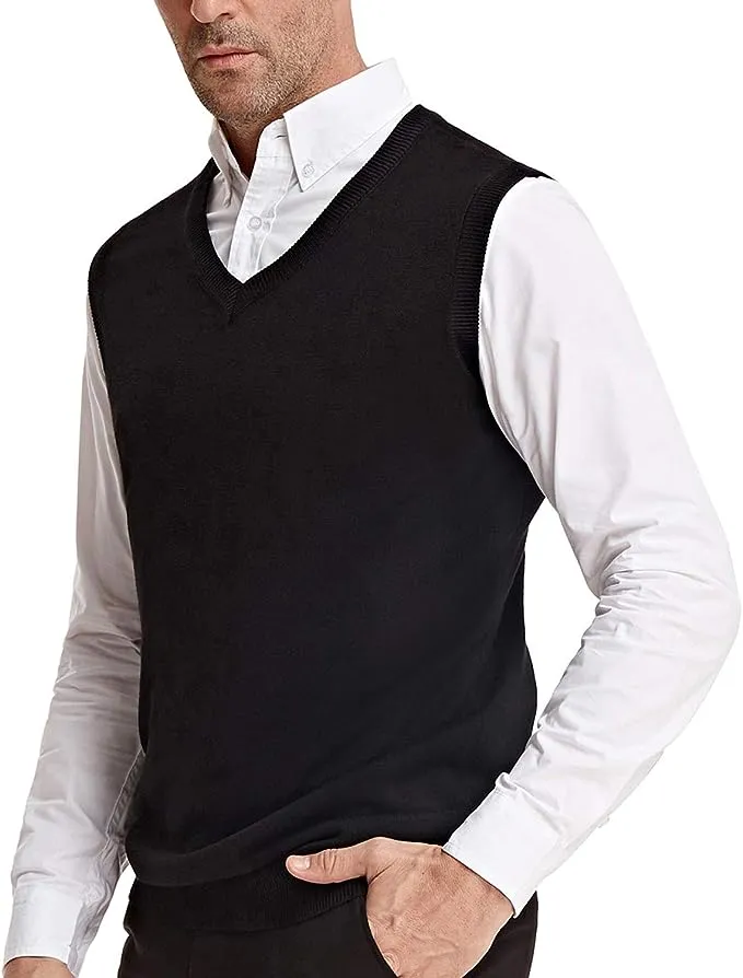 Men's Grey Soft V Neck Sweater Vest