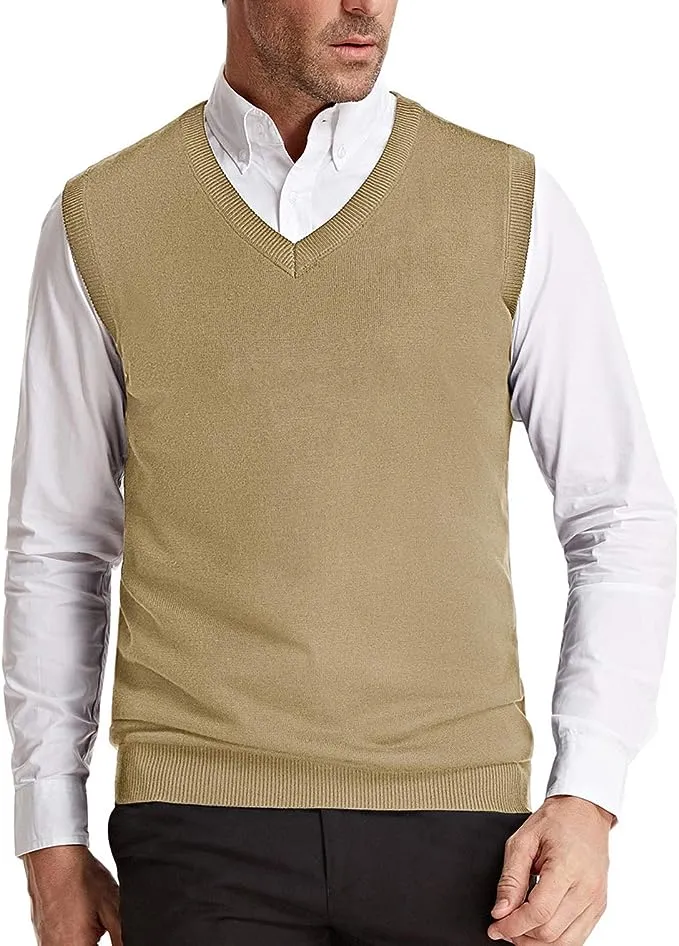 Men's Grey Soft V Neck Sweater Vest