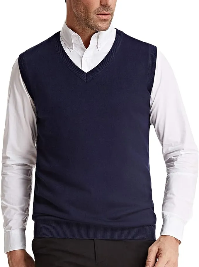 Men's Grey Soft V Neck Sweater Vest
