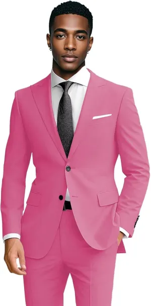 Mens Suit for Wedding 2 Piece Men Slim Fit Suit Formal Business Two Button Jacket Pants Suits for Men Prom Dinner