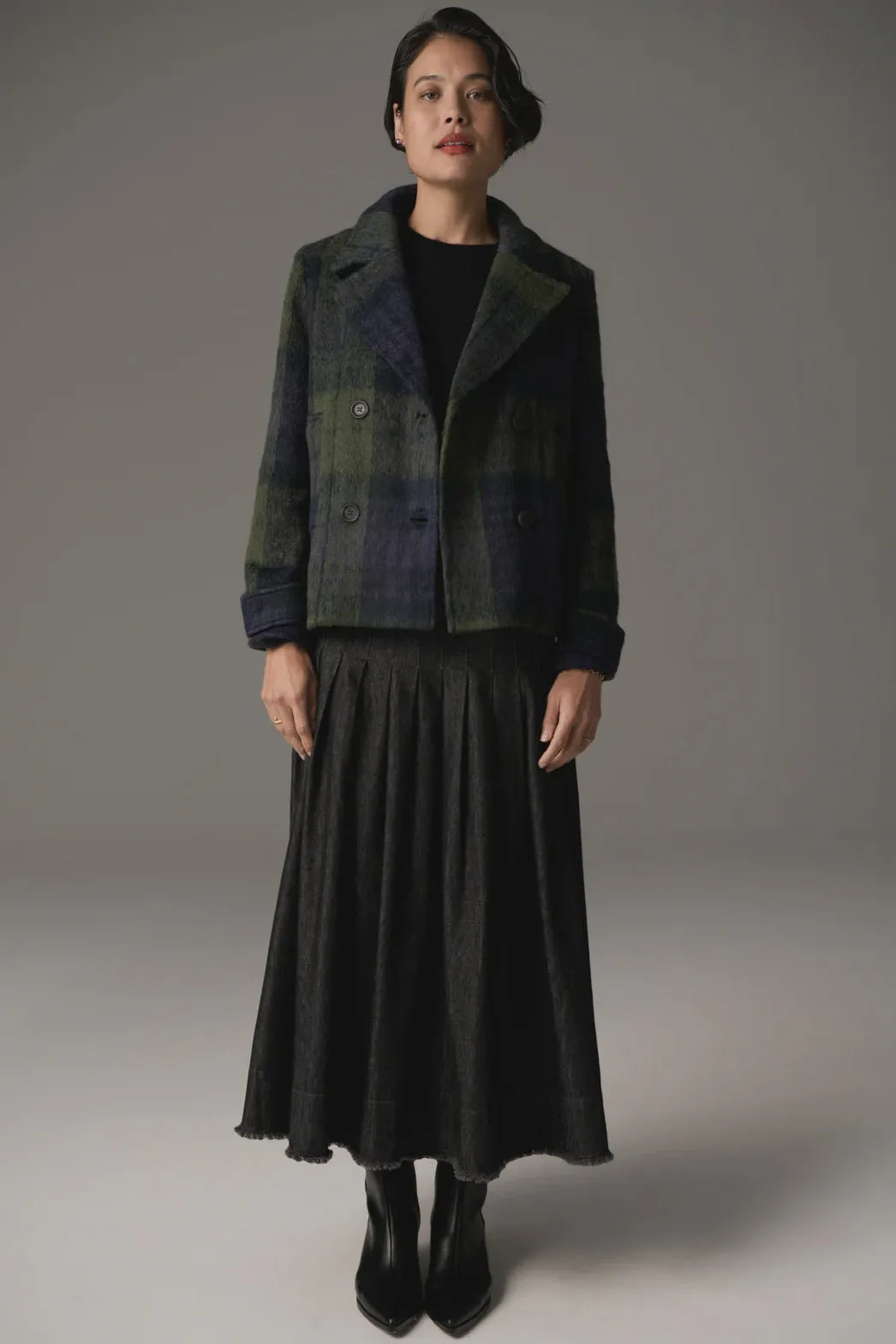 Nashia Pea Coat / Khaki-Ink