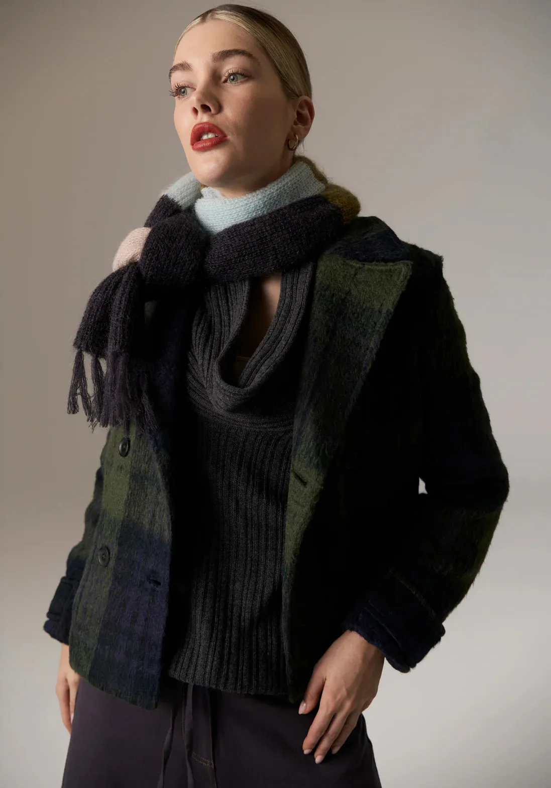 Nashia Pea Coat / Khaki-Ink