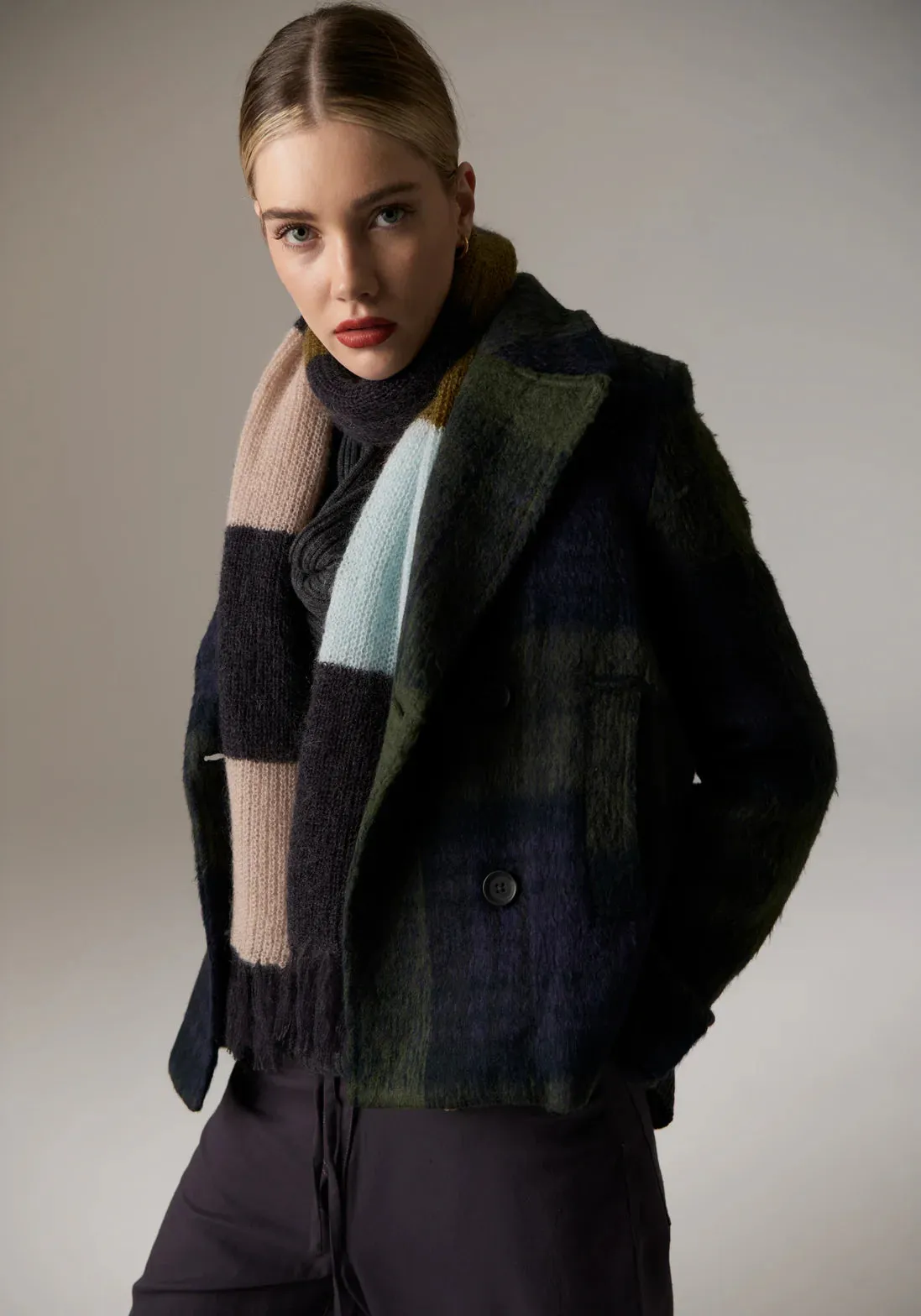 Nashia Pea Coat / Khaki-Ink