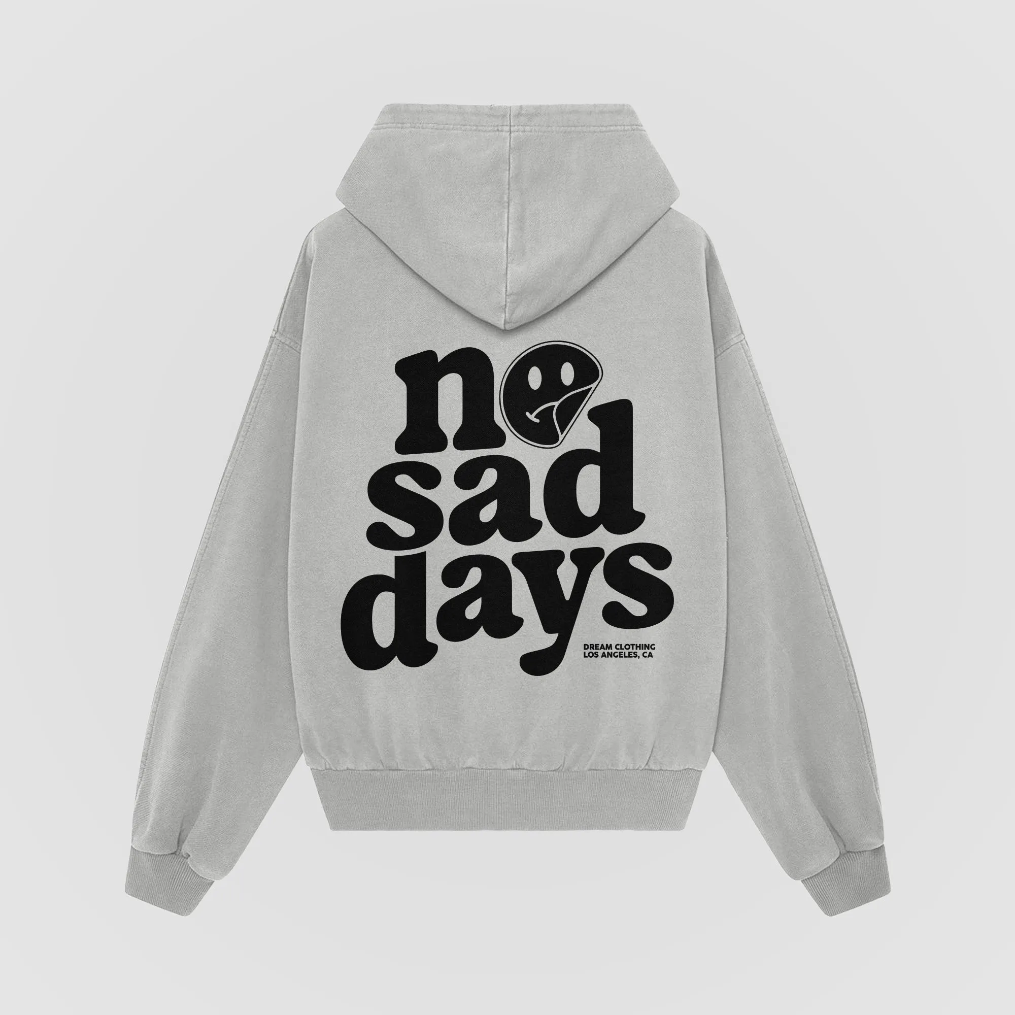 No Sad Days Oversized Hoodie (Pavement Grey)