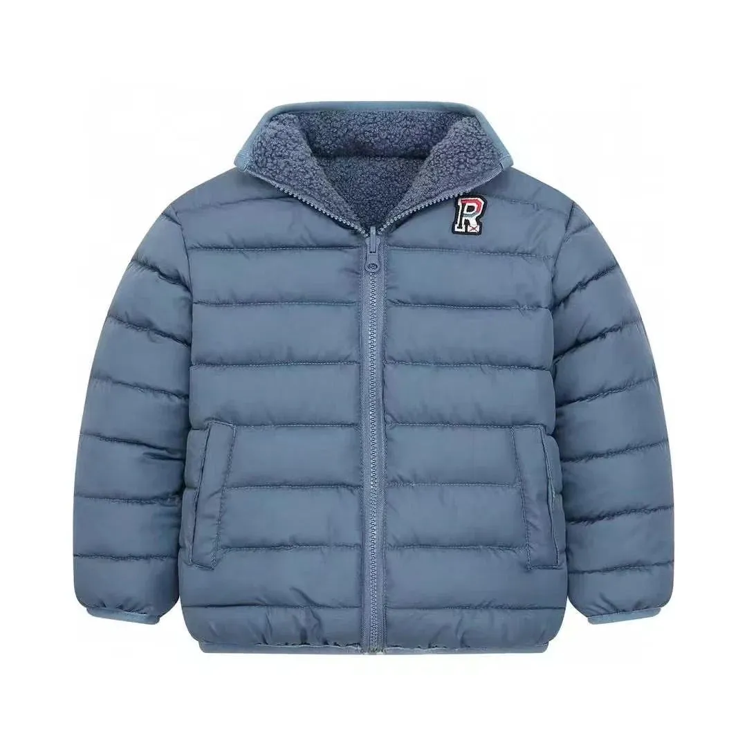 OCTM R Embroided Warm Fur Double Sided Cadet Blue Jacket 11763