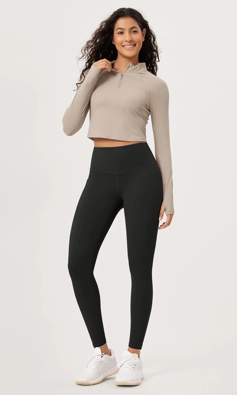 ODODOS 2-Pack 7/8 High Waist Workout Leggings with Pockets for Women, 25"/ 28" Tummy Control Athletic Yoga Pants