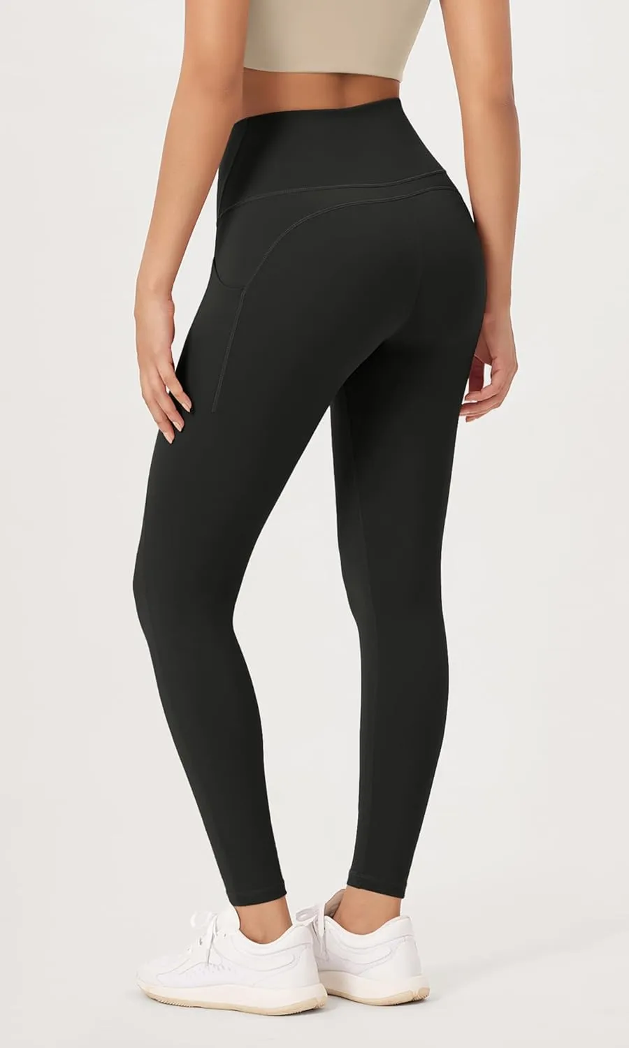 ODODOS 2-Pack 7/8 High Waist Workout Leggings with Pockets for Women, 25"/ 28" Tummy Control Athletic Yoga Pants
