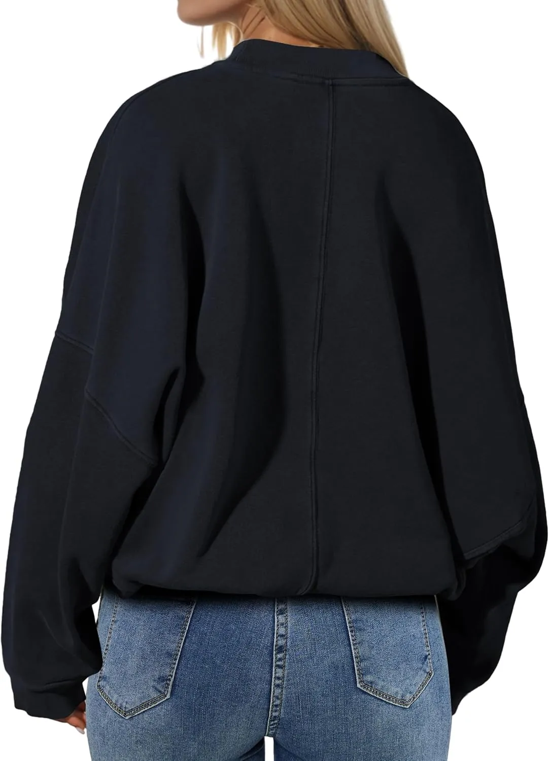 Oversized Sweatshirt Pullover For Women Crew Neck Drop Shoulder Loose Fit Sweater Y2K Shirt 2024 Clothes