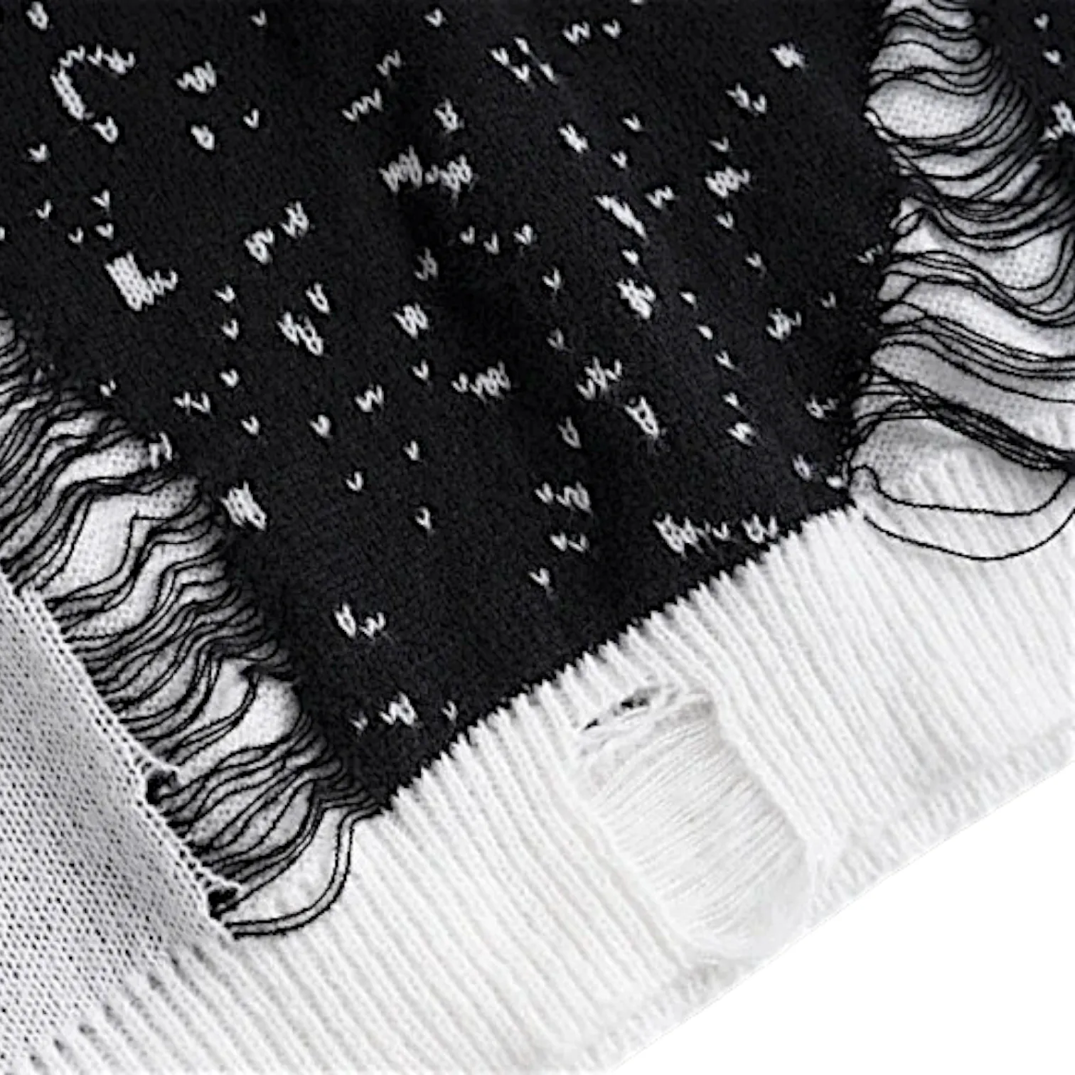 Oversized V neck spider web jacquard vest