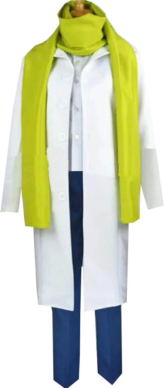Poetic Walk Anime Costume Mens Suit Cosplay Clear Cloak Suit Scarf Halloween Outfit