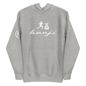 "Original Benji" Grey (White logo) W/ Side logo hoodie