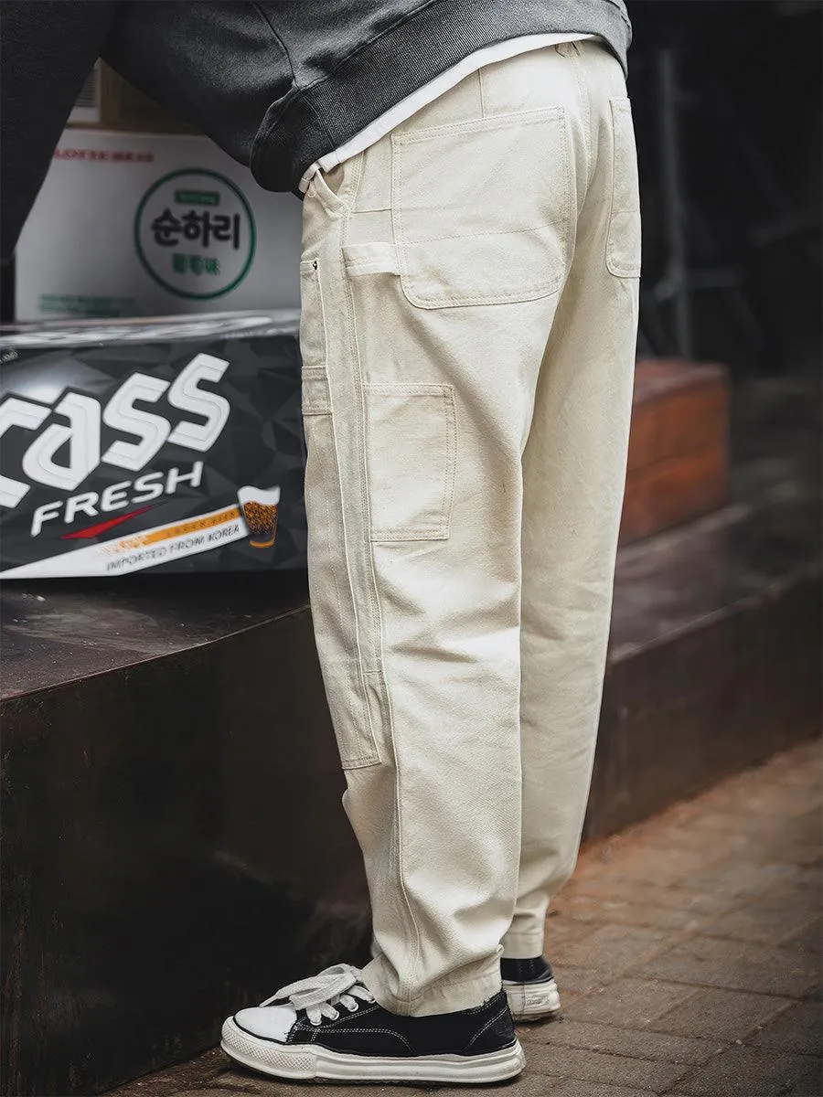 Retro White Lumberjack Pants