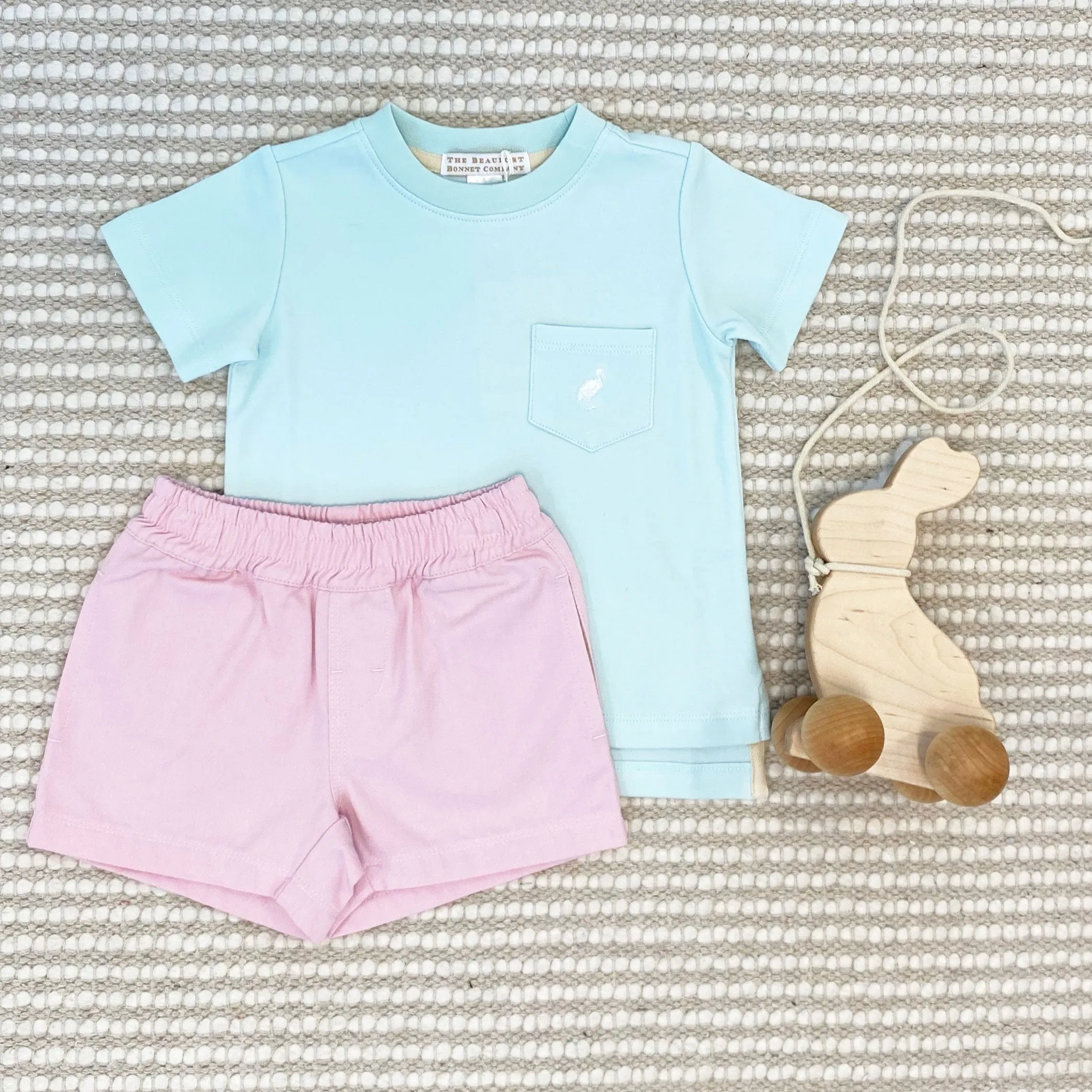 Sheffield Shorts - Palm Beach Pink with Mandeville Mint Stork