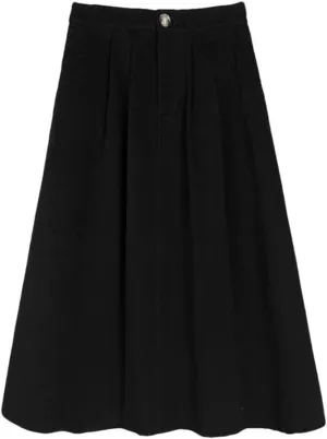 Solid Color Warm Thick Autumn Winter Vintage Skirt Women Party Long Midi Skirts with Pockets