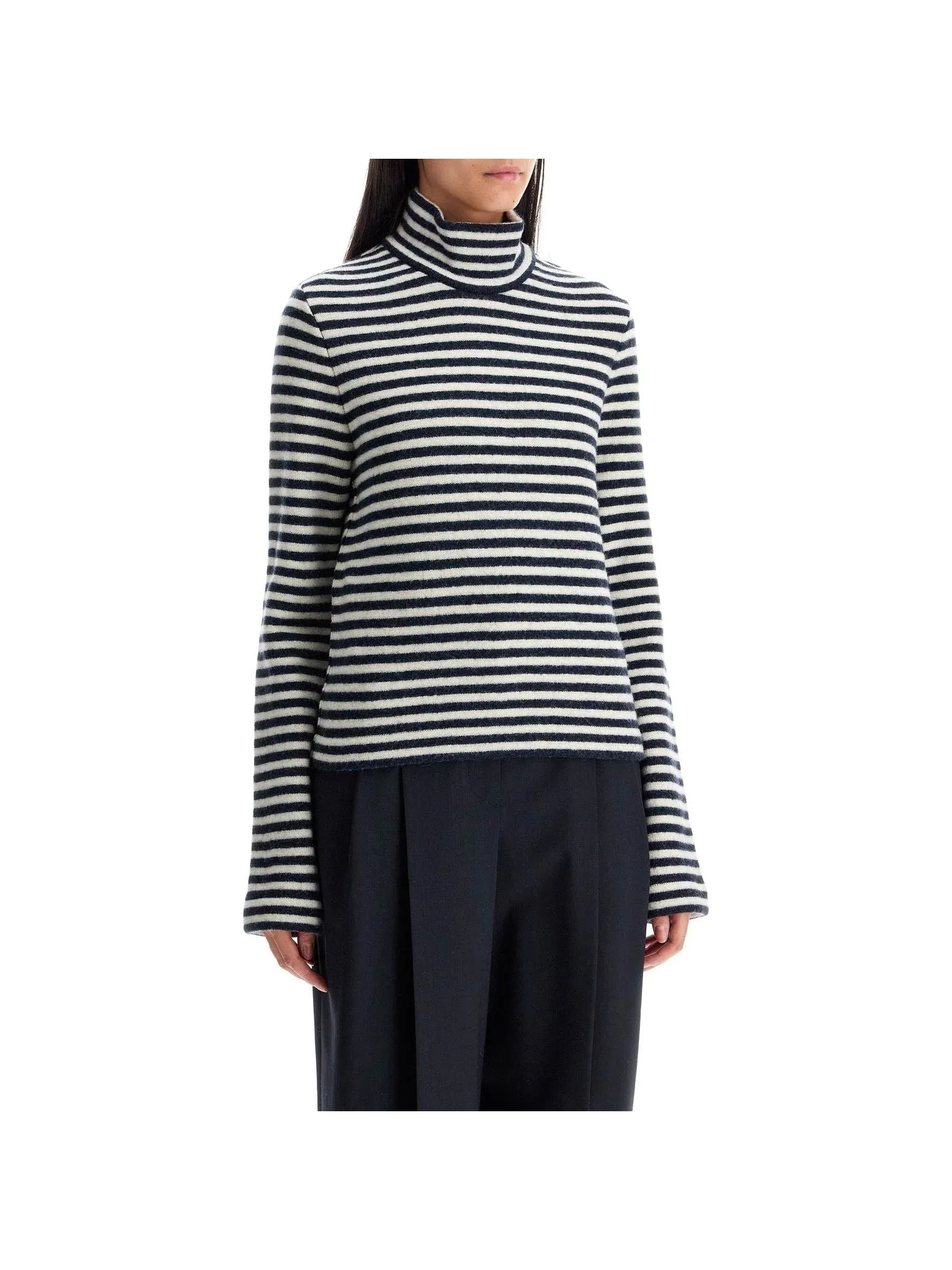 Striped Boiled Wool Sweater
