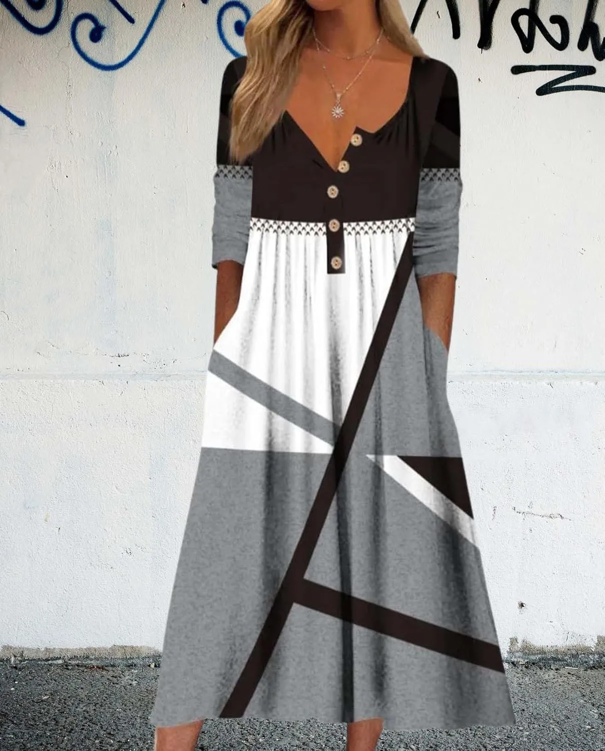 Summer Boho Floral Print Midi Dresses for Women Cotton Blend High Waist Casual Short Sleeve Loose Flowy Dresses with Pockets