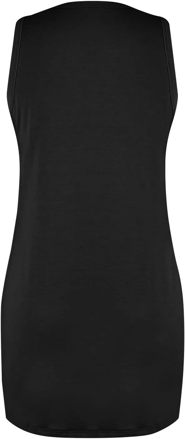 Summer Dresses for Women 2024 Trendy Scoop Neck Tank Dress Sleeveless Dressy Casual Sundress with Pocket