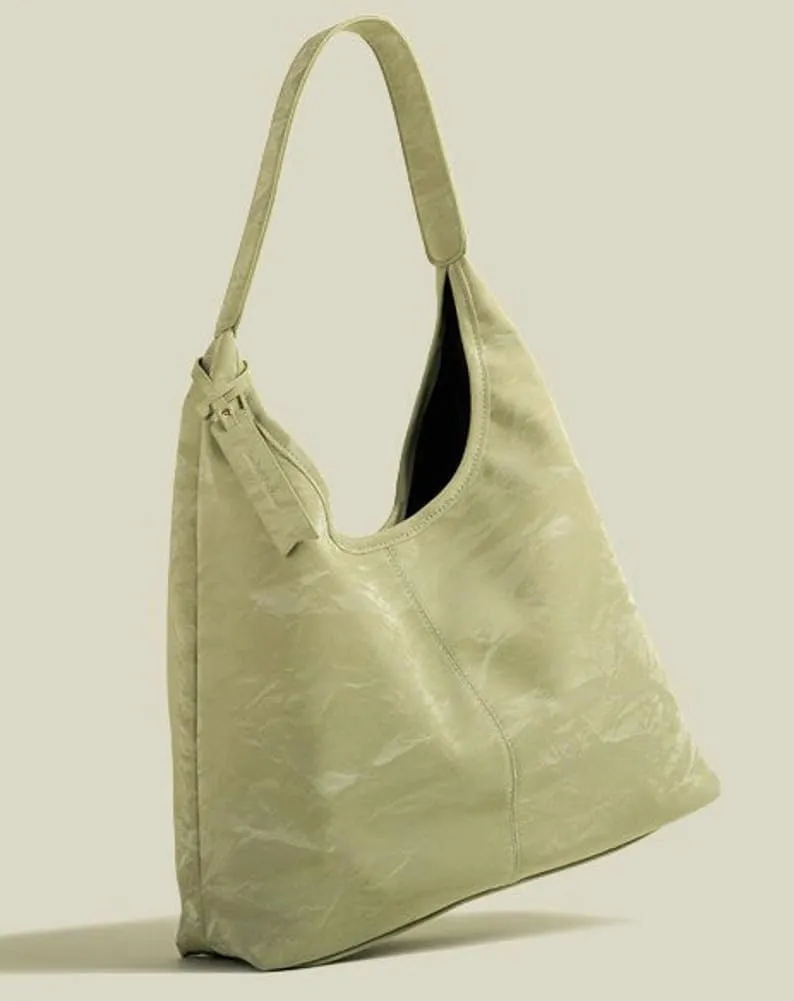 Tote Bag for Women PU Leather Shoulder Bags Slouchy Bag Fashion Large Bucket Purse Handbags Dating Travel Work 2025