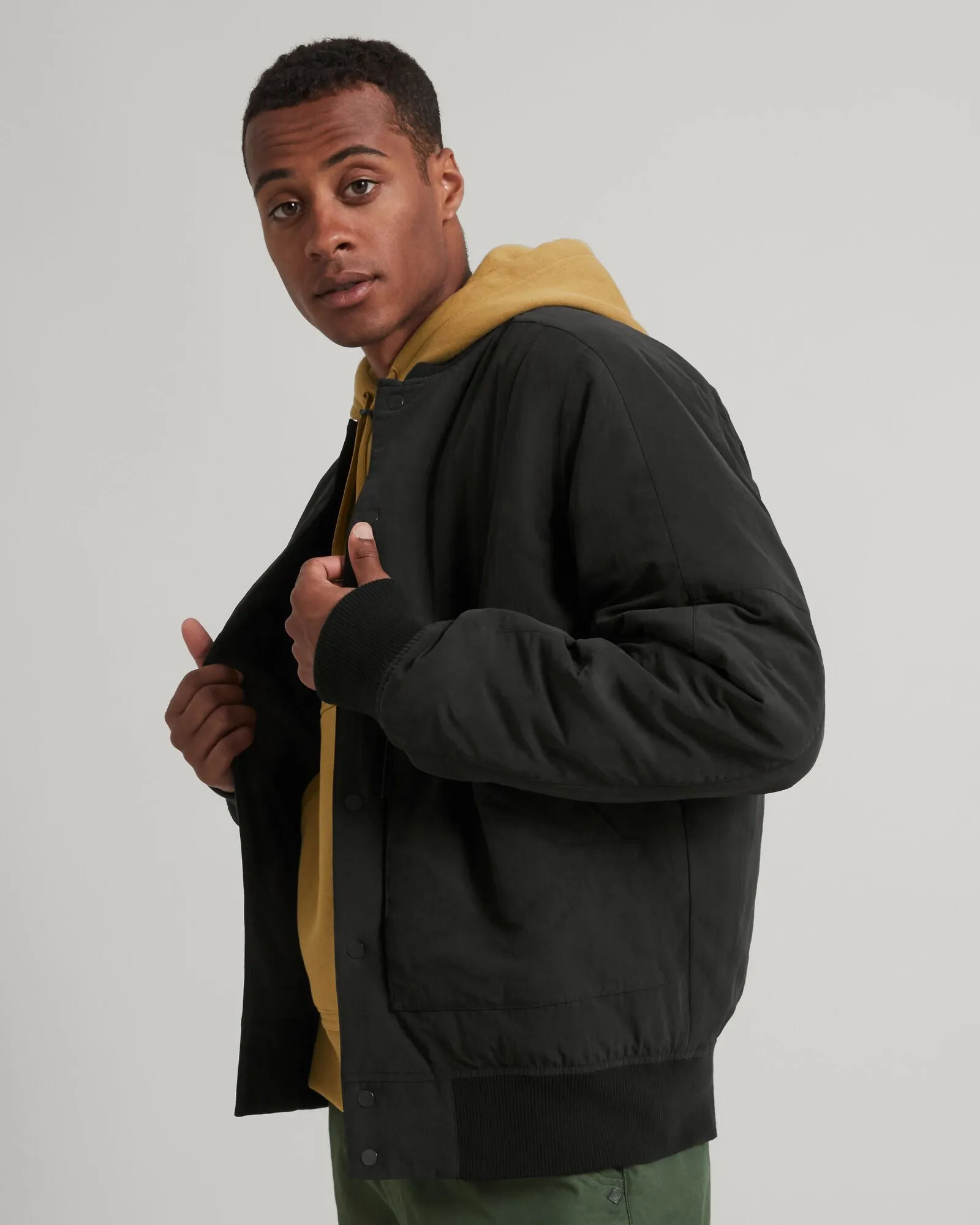 TWO-Ways Mns Reversible Bomber - Black