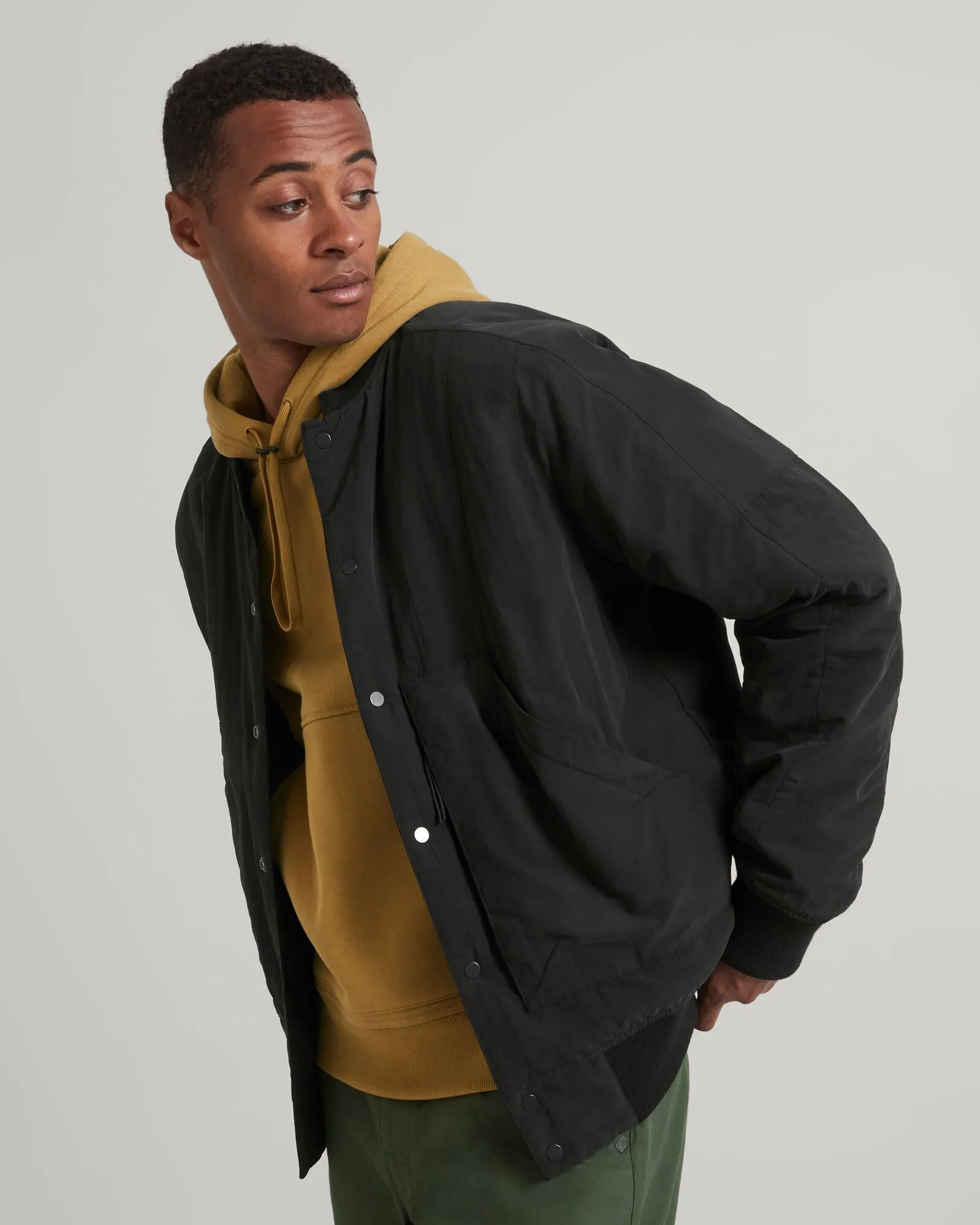TWO-Ways Mns Reversible Bomber - Black