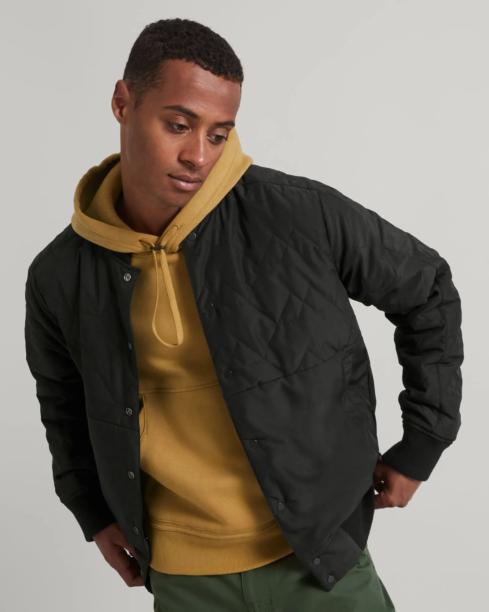TWO-Ways Mns Reversible Bomber - Black