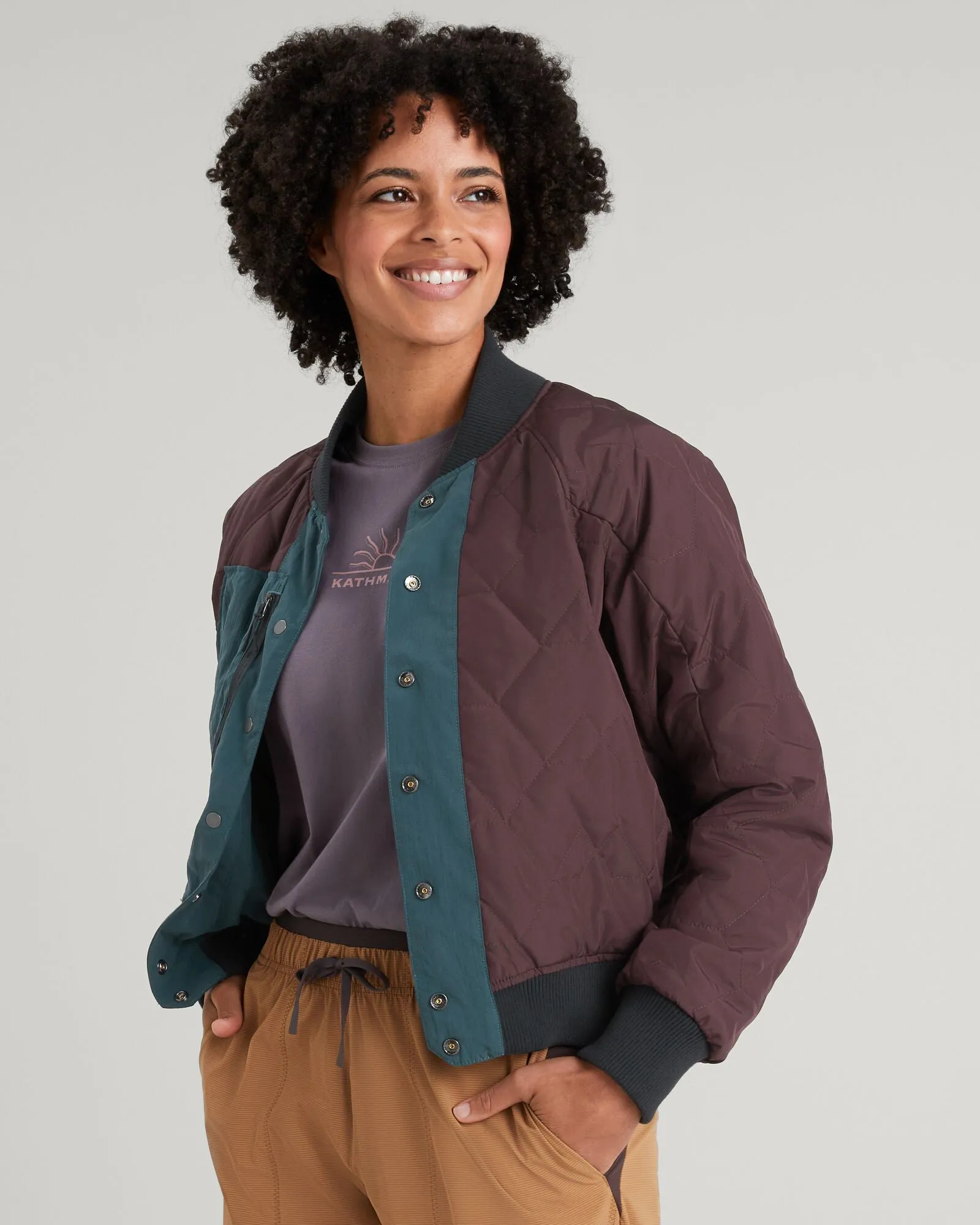 TWO-Ways Wmns Reversible Bomber - Deep Lagoon/Pony