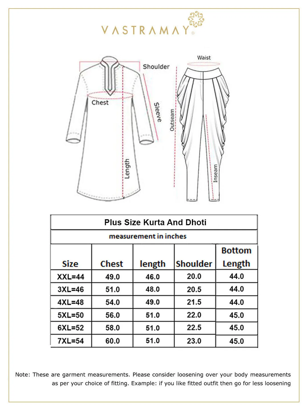 VASTRAMAY Men's Pink Kurta & Dhoti Set