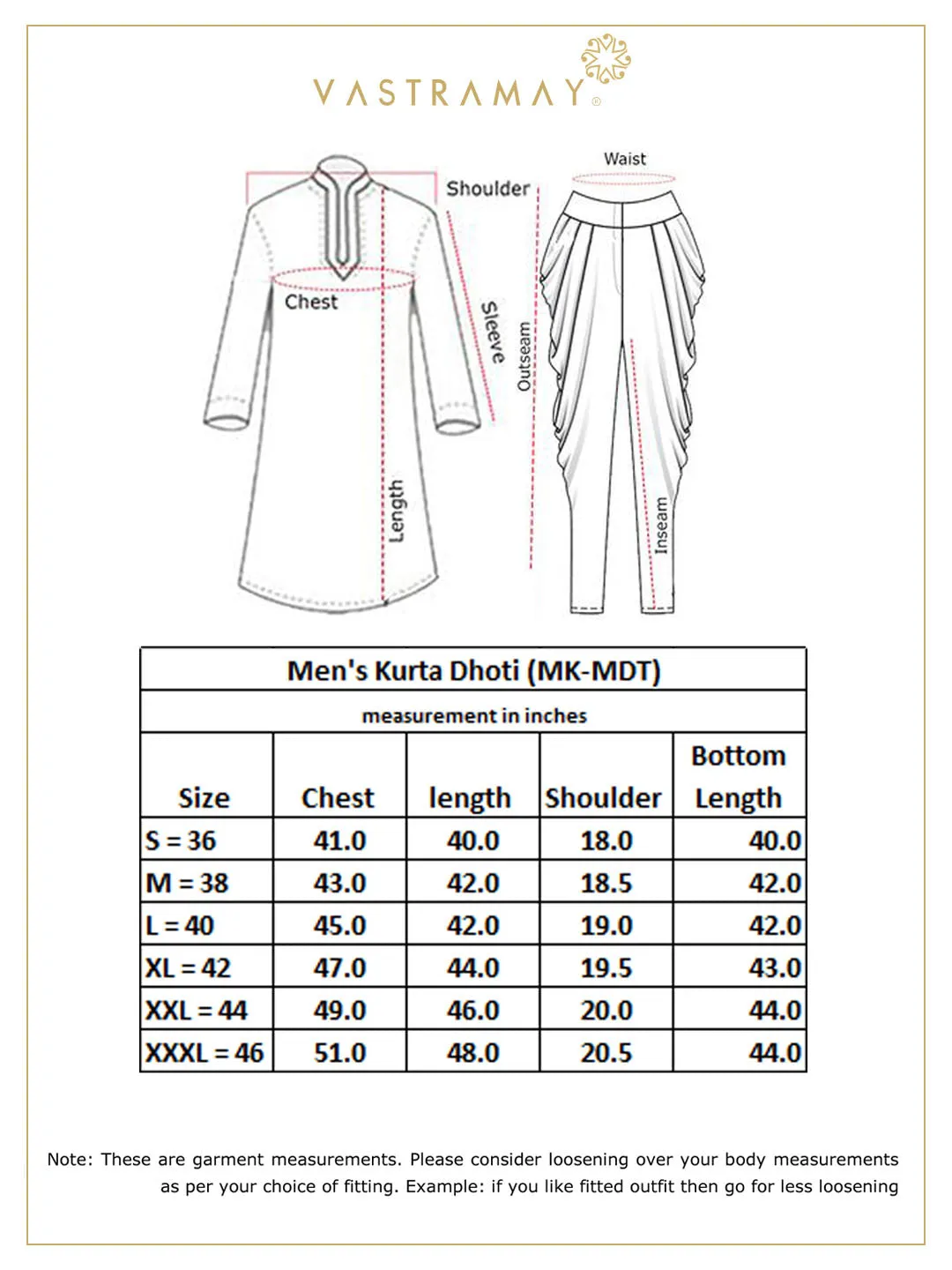 VASTRAMAY Pink Cotton Chikankari Kurta Dhoti
