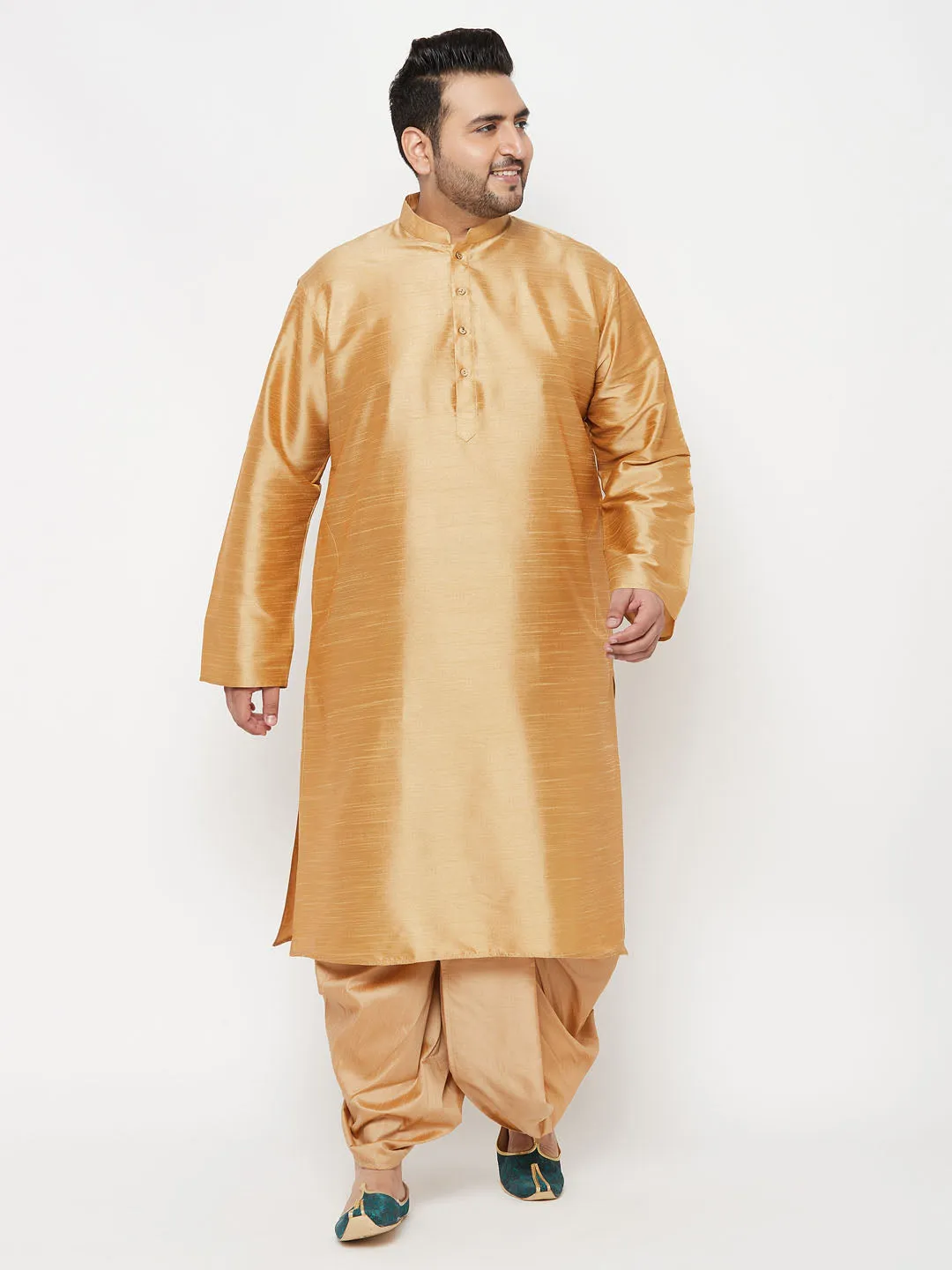Vastramay Rose Gold Cotton Traditional Dhoti