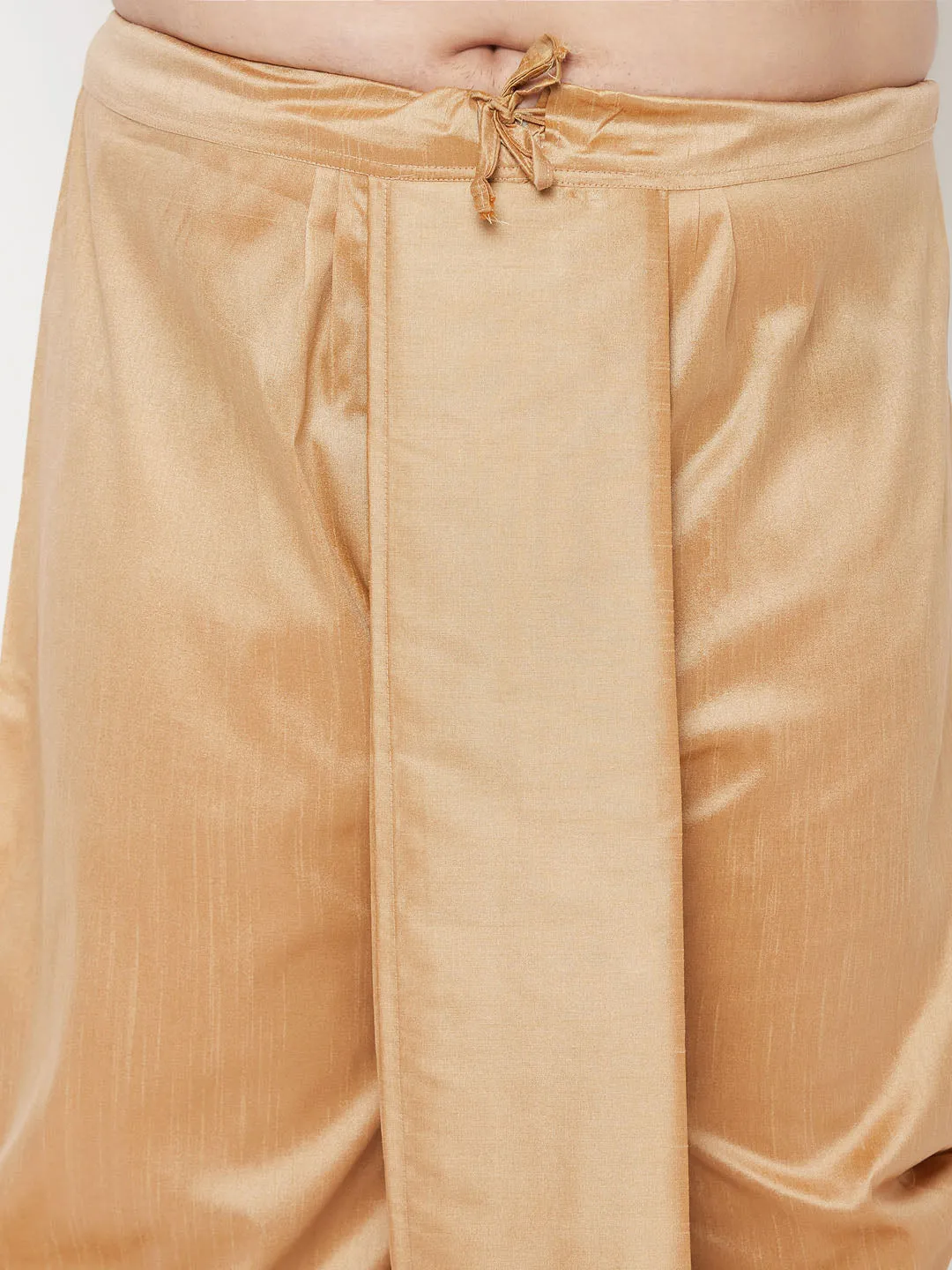 Vastramay Rose Gold Cotton Traditional Dhoti