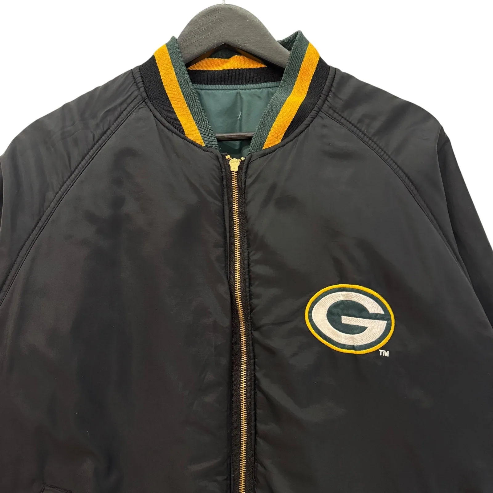 Vintage Green Bay Packers Reversible Bomber Jacket