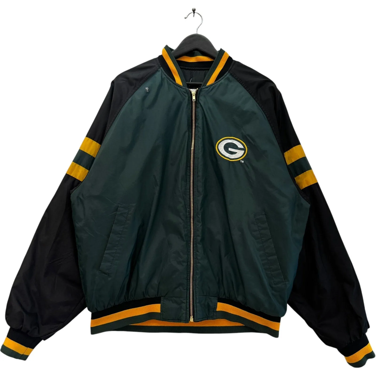 Vintage Green Bay Packers Reversible Bomber Jacket